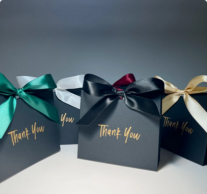 Thank You Candy Gift Boxes with Ribbon for Wedding and Party