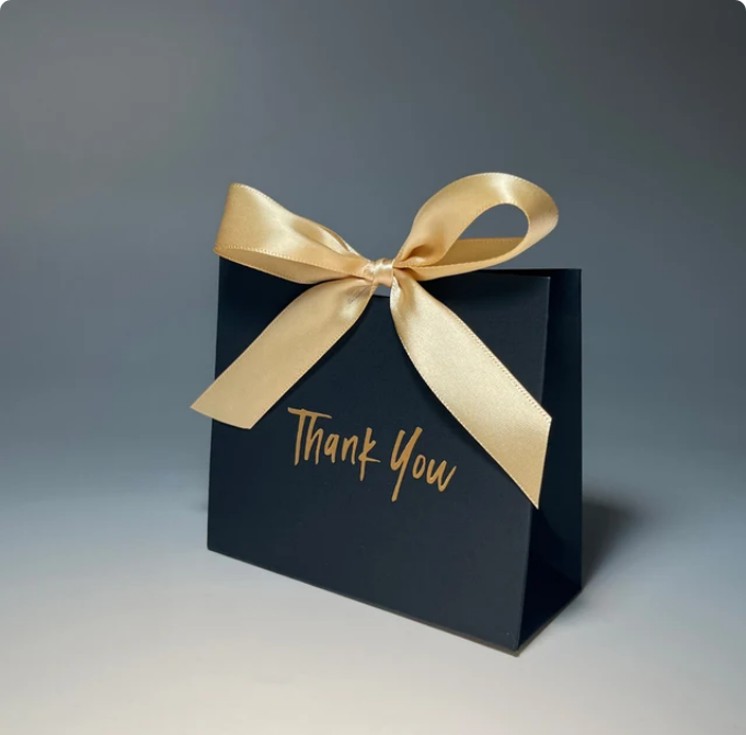 Thank You Candy Gift Boxes with Ribbon for Wedding and Party