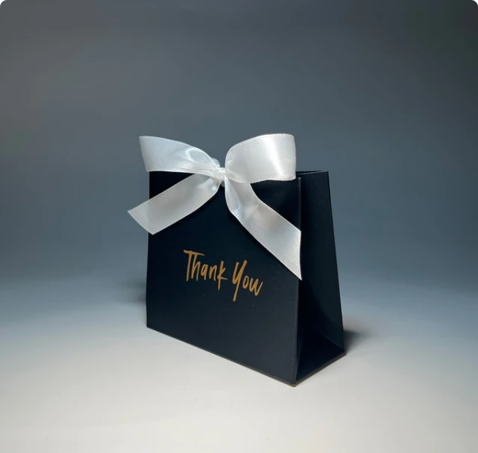 Thank You Candy Gift Boxes with Ribbon for Wedding and Party